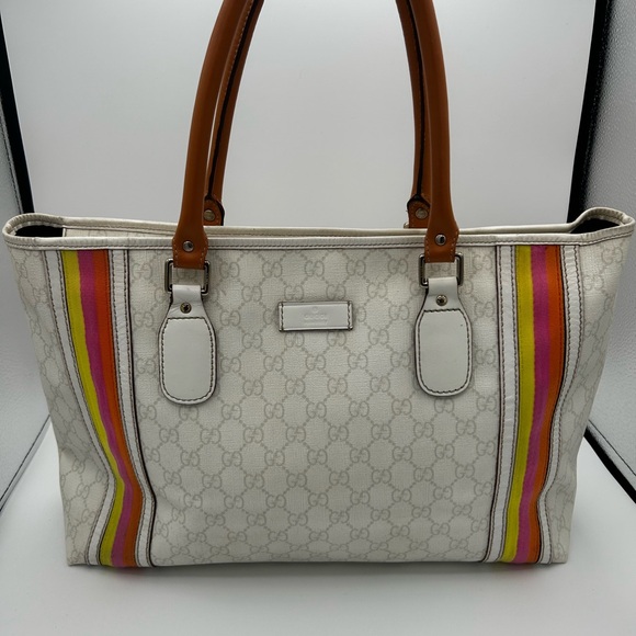 Gucci Handbags - Rare Gucci Coated Canvas Tote Bag